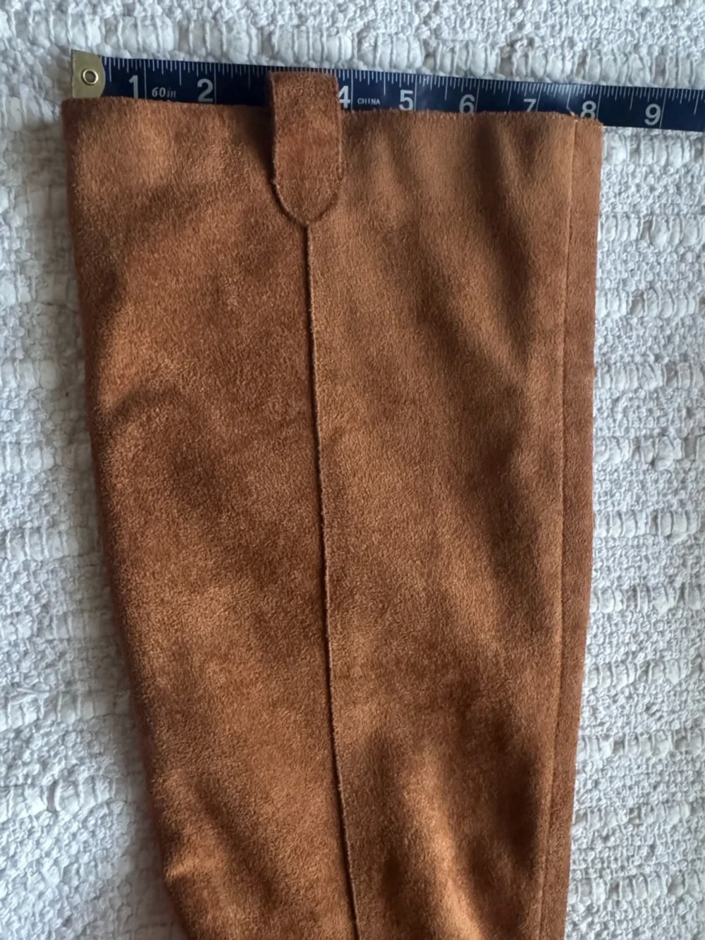 Mi.Im The Saint Handmade Suede Block Heel Tall Boots - Brown
